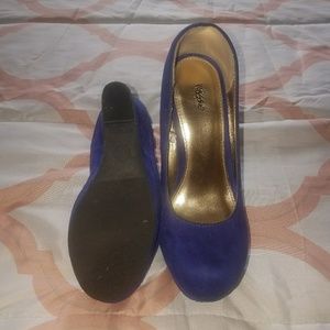 Blue suade mossimo wedges